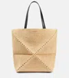 Loewe Large Puzzle Fold Tote Bag In Raffia In Beige