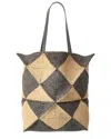Loewe Puzzle Fold Xl Raffia Tote In Gray