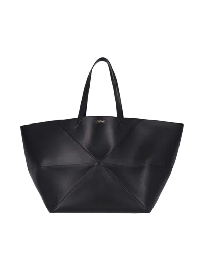 Loewe 'puzzle Fold Xxl' Tote Bag In Black  