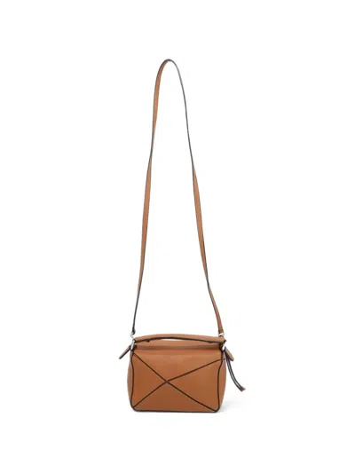 Pre-owned Loewe Puzzle Geometric Shoulder Bag In Brown