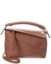 Loewe Puzzle Hamster Mini Leather Shoulder Bag In Brown