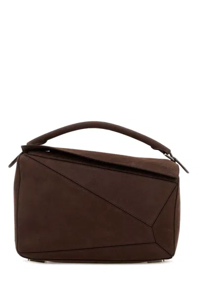 Loewe Puzzle Large Bag In Brown