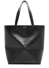 Loewe Puzzle Large Leather Tote In Black