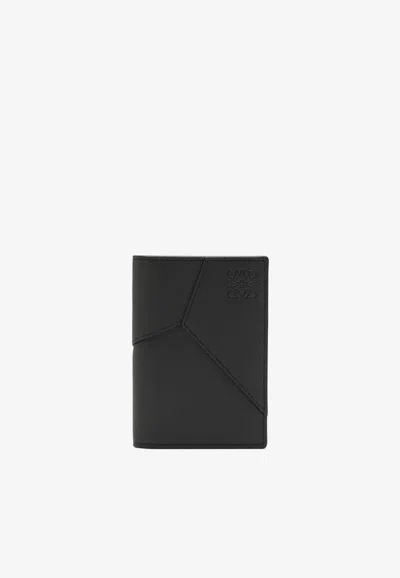 Loewe Puzzle Leather Bi-fold Wallet In Black