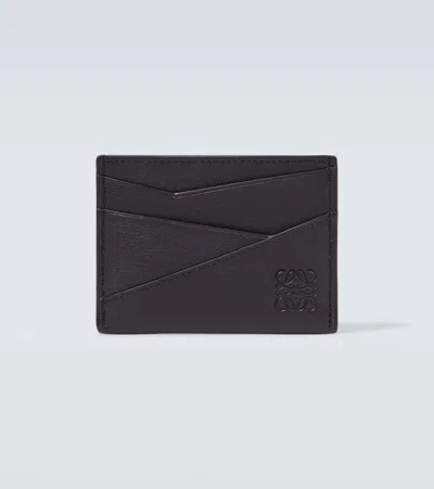 Loewe Puzzle Leather Card Holder In Black