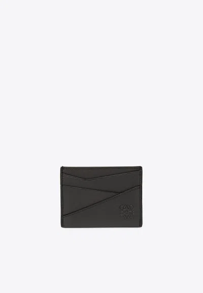 Loewe Puzzle Leather Cardholder In Dark Green