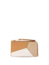 Loewe Puzzle Leather Coin Cardholder In Neutrals