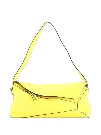 Pre-owned Loewe Puzzle Leather Hobo Bag In Yellow