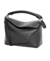 Loewe Mini Satin Cowhide Puzzle Edge Shoulder Bag In Black