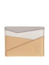 Loewe Puzzle Leather Panelled Wallet In Neutral