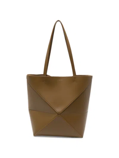 Loewe Puzzle Leather Shoulder Bag In Brown