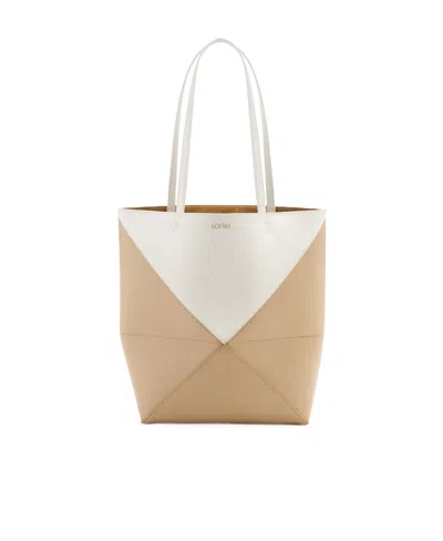 LOEWE PUZZLE FOLD TOTE IN SHINY CALFSKIN