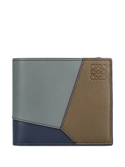 Loewe Puzzle Leather Wallet In Multi
