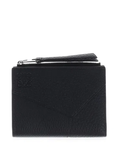Loewe Puzzle Leather Wallet In Purple