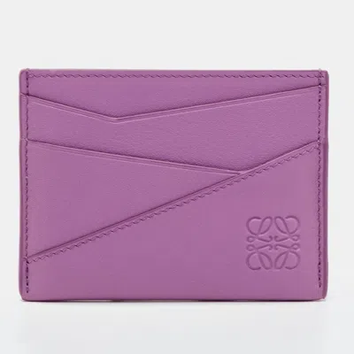 Pre-owned Loewe Puzzle Light Purple Leather Card Holder