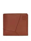 Loewe Puzzle Stitch Detail Bifold Leather Wallet In Brown
