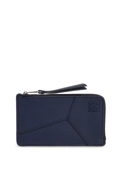 Loewe Puzzle Long Coin Cardholder In Blue