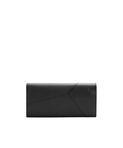Loewe Puzzle Long Horizontal Wallet In Classic Calfskin In Black