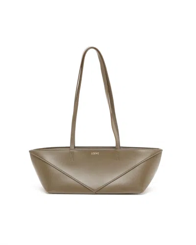 Loewe Puzzle Medium Fold Cropped Bag In Green