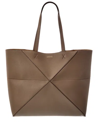 Loewe Puzzle Medium Leather Tote In Brown