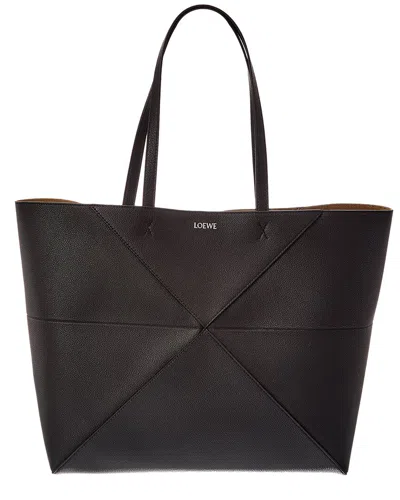 Loewe Puzzle Medium Leather Tote In Brown