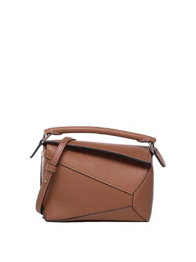 Loewe Puzzle Mini Bag In Calfskin In Brown