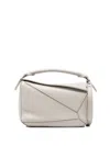Loewe Puzzle Mini Leather Handbag In Gray