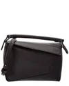 Loewe Puzzle Mini Leather Shoulder Bag In Black