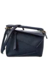 Loewe Puzzle Mini Leather Shoulder Bag In Blue