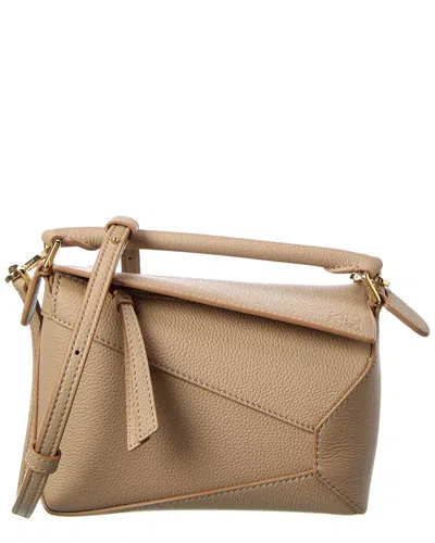 Loewe Puzzle Mini Leather Shoulder Bag In Brown