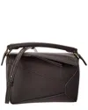 Loewe Puzzle Mini Leather Shoulder Bag In Brown