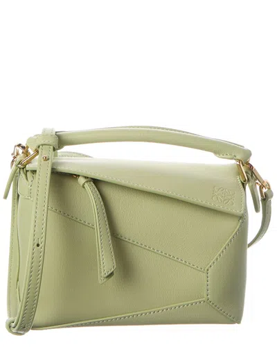 Loewe Puzzle Mini Leather Shoulder Bag In Brown