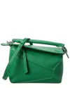 Loewe Puzzle Mini Leather Shoulder Bag In Green