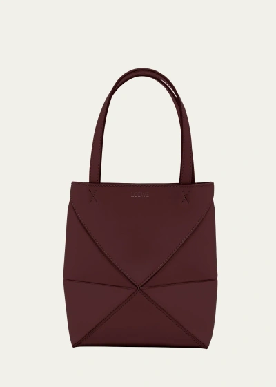 LOEWE PUZZLE FOLD MINI TOTE BAG IN SHINY LEATHER
