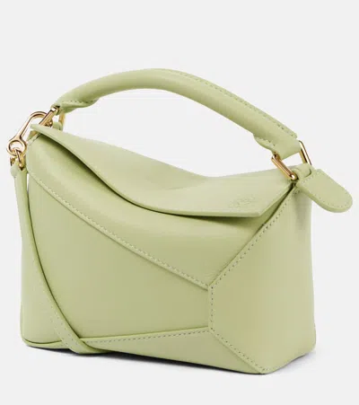 Loewe Mini Puzzle Bag In Classic Calfskin In Green