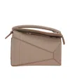 Loewe Mini Puzzle Bag In Soft Grained Calfskin In Brown