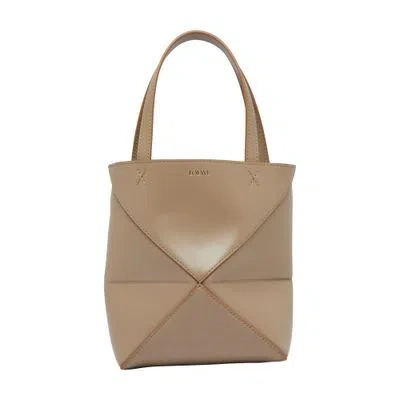 Loewe Puzzle Mini Tote Bag In Beige