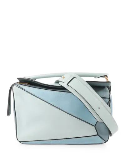 Pre-owned Loewe Puzzle Panelled Shoulder Bag In Blue