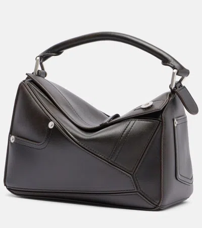 Loewe Puzzle Panta Small Leather Tote Bag In Brown