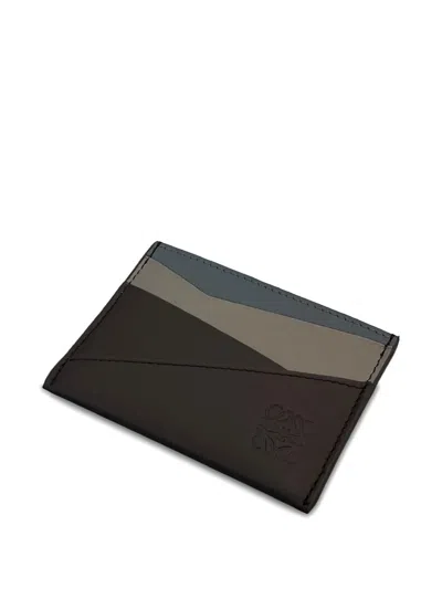 Loewe Puzzle Plain Card Holder In Brown
