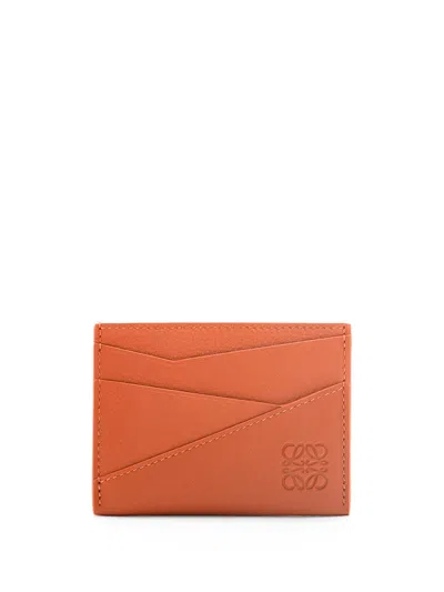 Loewe Puzzle Plain Cardholder In Brown