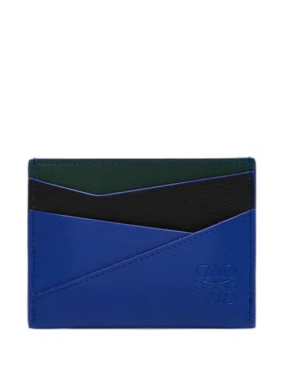 Loewe Puzzle Plain Cardholder In Classic Calfskin In Blue