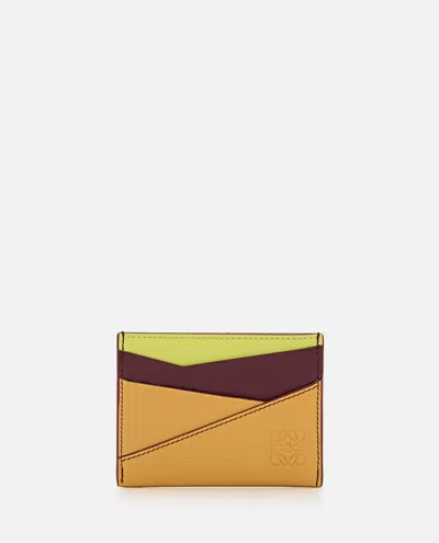 Loewe Puzzle Plain Leather Cardholder In Multicolor