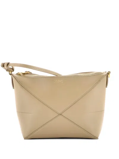 Pre-owned Loewe Puzzle Pouch Bag Leather Clutch Bag In Green