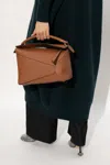 Loewe Puzzle Edge Mini Textured-leather Shoulder Bag In Brown