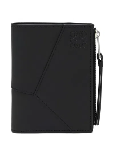 Loewe Puzzle Slim Compact Card Holder In Black