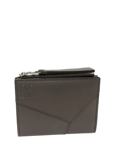 Loewe Puzzle Slim Compact Wallet (authentic Pre-loved) In Black