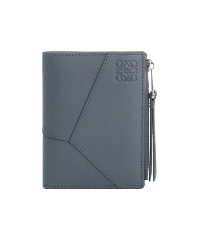 Loewe Puzzle Slim Compact Wallet In Classic Calfskin