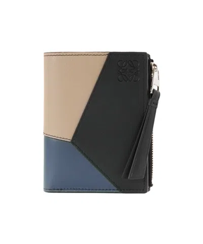 Loewe Puzzle Slim Compact Wallet In Classic Calfskin