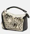 Loewe Puzzle Small Fringed Leather Shoulder Bag In Black